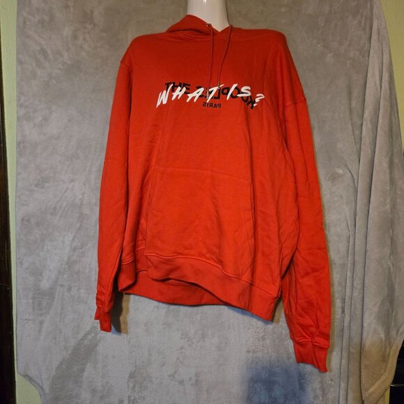 The Kooples Men's Athleisure Sportwear Casual Comfy Red "What Is?" Hoodie Sz XL - Picture 3 of 8